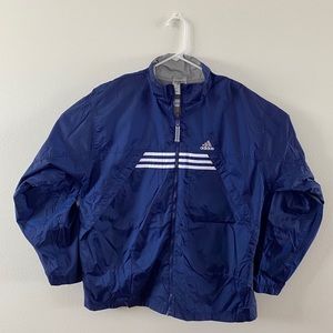 3 Stripe Blue Adidas Windbreaker